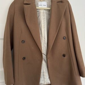 Samsoe Samsoe Women's Brown Double-Breasted Coat